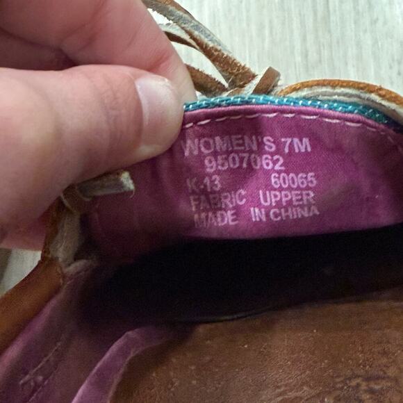 Sperry Top Sider Women's Brown Rainbow Striped Boat Shoe Size 7 - Picture 8 of 8